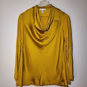 Kenneth Cole Golden Yellow Cowl Neck Blouse